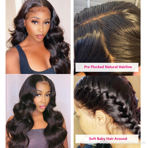 13X4 30inch human hair Body Wave Lace wigs For Black Women Virgin Brazilian Hair Lace Frontal Wig Pre Plucked With Babyhair